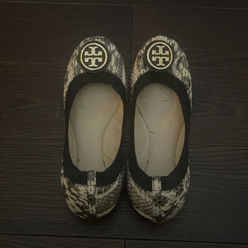Tory Burch snake print flats